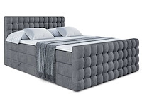 Box spring bed 180x200 - matras - matras topper - borst - donkergrijs fluweel - afbeelding 7 van  13