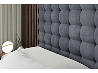 Box spring bed 180x200 - matras - matras topper - borst - donkergrijs fluweel - afbeelding 10 van  13