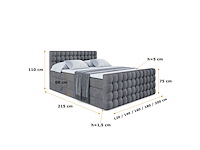 Box spring bed 180x200 - matras - matras topper - borst - donkergrijs fluweel - afbeelding 11 van  13
