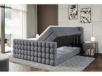 Box spring bed 180x200 - matras - matras topper - borst - donkergrijs fluweel - afbeelding 13 van  13