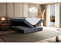 Box spring bed 180x200 - matras - matras topper - borst - donkergrijs fluweel - afbeelding 7 van  10