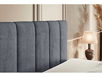 Box spring bed 180x200 - matras - matras topper - borst - donkergrijs fluweel - afbeelding 10 van  10