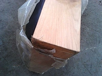 Box spring bed 180x200 - matras - matras topper - borst - pu zwart en hout - afbeelding 3 van  12