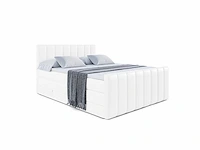 Box spring bed 180x200 - matras - matras topper - borst - white pu - afbeelding 2 van  9