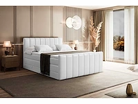 Box spring bed 180x200 - matras - matras topper - borst - white pu - afbeelding 4 van  9