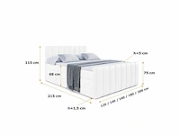 Box spring bed 180x200 - matras - matras topper - borst - white pu - afbeelding 6 van  9