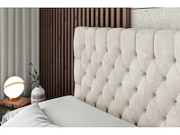 Box spring bed 180x200 - matras - matrastopper - borst - beige fluweel - afbeelding 8 van  11