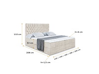Box spring bed 180x200 - matras - matrastopper - borst - beige fluweel - afbeelding 9 van  11