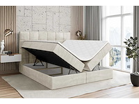 Box spring bed 180x200 - matras - matrastopper - borst - beige fluweel - afbeelding 4 van  8