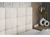 Box spring bed 180x200 - matras - matrastopper - borst - beige fluweel - afbeelding 3 van  4