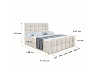 Box spring bed 180x200 - matras - matrastopper - borst - beige fluweel - afbeelding 4 van  4