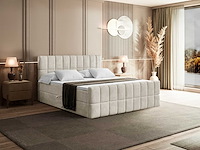 Box spring bed 180x200 - matras - matrastopper - borst - beige fluweel - afbeelding 1 van  10