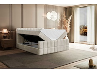 Box spring bed 180x200 - matras - matrastopper - borst - beige fluweel - afbeelding 7 van  10