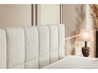 Box spring bed 180x200 - matras - matrastopper - borst - beige fluweel - afbeelding 10 van  10