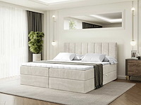 Box spring bed 180x200 - matras - matrastopper - borst - beige fluweel