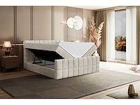 Box spring bed 180x200 - matras - matrastopper - borst - beige fluweel - afbeelding 7 van  10