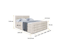 Box spring bed 180x200 - matras - matrastopper - borst - beige fluweel - afbeelding 3 van  3