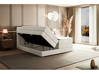 Box spring bed 180x200 - matras - matrastopper - borst - beige fluweel - afbeelding 4 van  5
