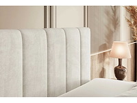 Box spring bed 180x200 - matras - matrastopper - borst - beige fluweel - afbeelding 3 van  15
