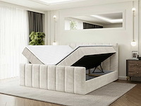 Box spring bed 180x200 - matras - matrastopper - borst - beige fluweel