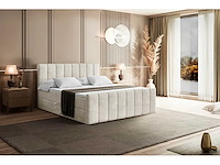 Box spring bed 180x200 - matras - matrastopper - borst - beige fluweel - afbeelding 13 van  15
