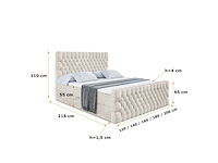 Box spring bed 180x200 - matras - matrastopper - borst - beige fluweel - afbeelding 7 van  8