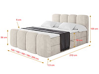 Box spring bed 180x200 - matras - matrastopper - borst - beige fluweel - afbeelding 7 van  11