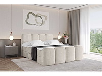 Box spring bed 180x200 - matras - matrastopper - borst - beige fluweel - afbeelding 8 van  11