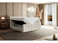 Box spring bed 180x200 - matras - matrastopper - borst - beige fluweel - afbeelding 14 van  15