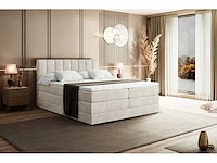 Box spring bed 180x200 - matras - matrastopper - borst - beige fluweel - afbeelding 6 van  10