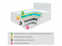 Box spring bed 180x200 - matras - matrastopper - borst - beige fluweel - afbeelding 9 van  10