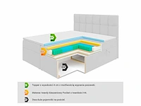 Box spring bed 180x200 - matras - matrastopper - borst - beige fluweel - afbeelding 10 van  10