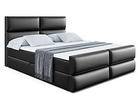 Box spring bed 200x200 - matras - matras topper - borst - pu black - afbeelding 4 van  10
