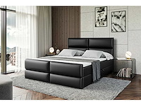 Box spring bed 200x200 - matras - matras topper - borst - pu black - afbeelding 6 van  10