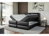Box spring bed 200x200 - matras - matras topper - borst - pu black - afbeelding 7 van  10