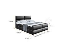 Box spring bed 200x200 - matras - matras topper - borst - pu black - afbeelding 8 van  10