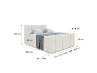 Box spring bed 200x200 - matras - matrastopper - borst - beige fluweel - afbeelding 17 van  19
