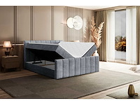 Box springbed 200x200 - matras - matras topper - borst - grijs fluweel - afbeelding 8 van  11