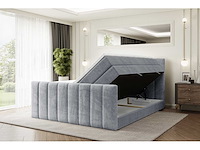 Box springbed 200x200 - matras - matras topper - borst - grijs fluweel - afbeelding 5 van  10