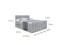 Box springbed 200x200 - matras - matras topper - borst - grijs fluweel - afbeelding 8 van  10