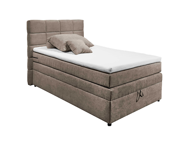 Boxspring tahoe 120x200cm met opbergruimte - taupe - afbeelding 2 van  3