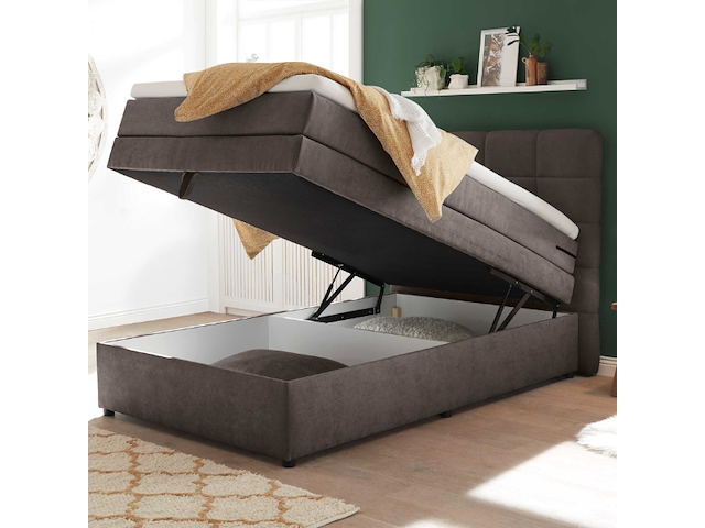 Boxspring tahoe 120x200cm met opbergruimte - taupe - afbeelding 3 van  3