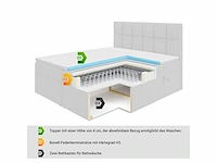 Boxspringbed 180x200 - matras - matrastopper - borst - donkergrijs fluweel - afbeelding 6 van  8