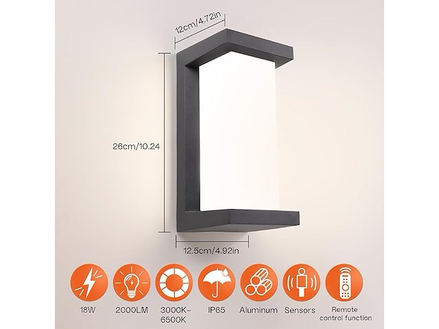 Boyir 18w buitenwandlamp - afbeelding 2 van  5