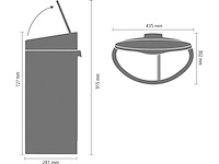 Brabantia touch bin recycling bin - 10+23 l - platina - afbeelding 3 van  4