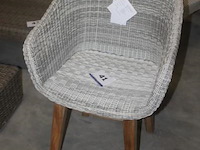 Braga armstoel: 'uitvoering: teak + wicker grijs - afbeelding 1 van  1