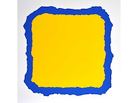 Bram bogart - geel in blauw - zeefdruk - afbeelding 1 van  7