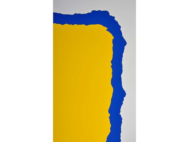 Bram bogart - geel in blauw - zeefdruk - afbeelding 6 van  7