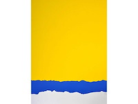 Bram bogart - geel in blauw - zeefdruk - afbeelding 7 van  7