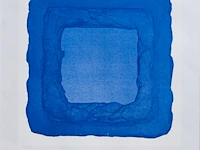 Bram bogart (1921-2012), blue square, lithograph, n° 180/250 33 x 33 cm. (12.99 x 12.99 in.), frame: 43.5 x 56.5 cm. (17.12 x 22.23 in.)